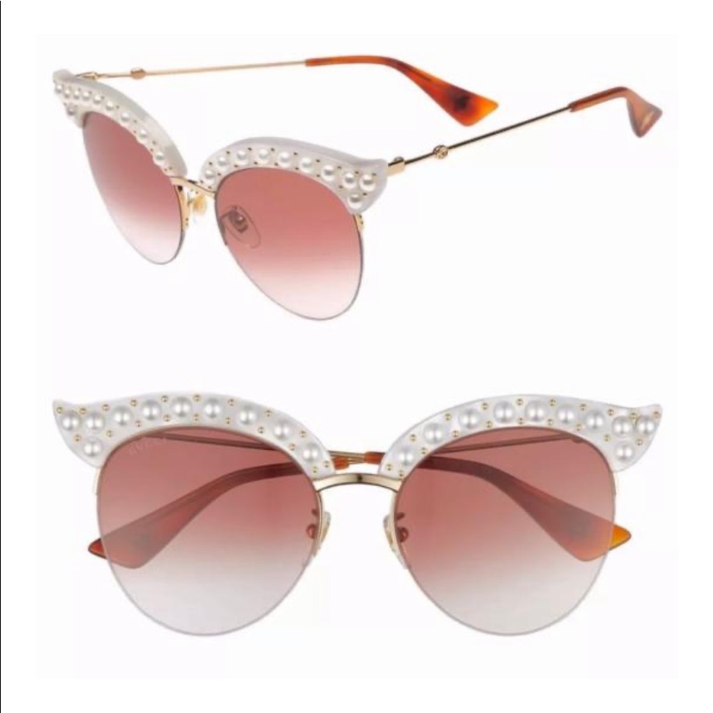 Gucci cat eye faux Pearl sunglasses